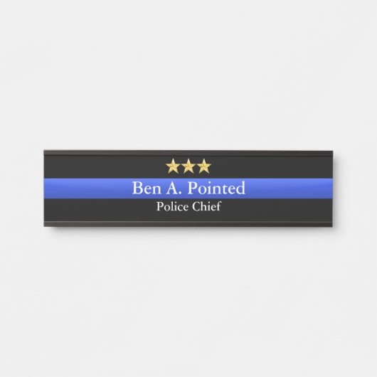 Thin Blue Line - Gold Star Rank Door Sign Türschild (Vorderseite )