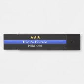 Thin Blue Line - Gold Star Rank Door Sign Türschild (Vorderseite )