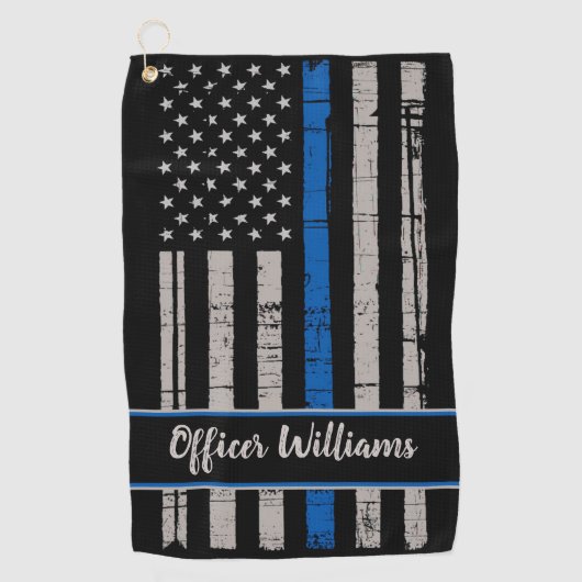 Thin Blue Line Golf - Police Officer USA Golfhandtuch (Vorderseite)