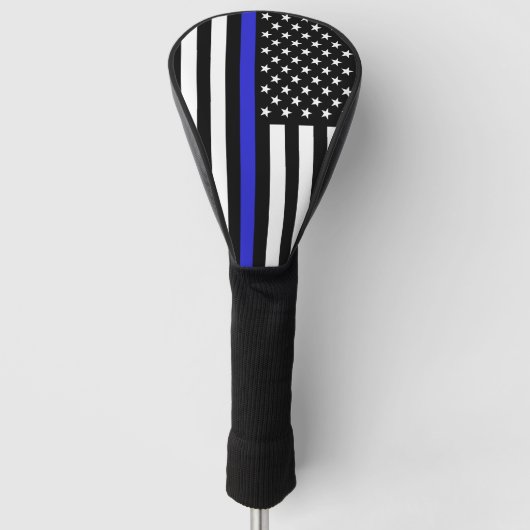 Thin Blue Line & Golf USA Flagge / Clubs Golf Headcover (Vorderseite)