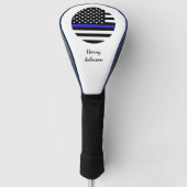 Thin Blue Line & Golf USA Flagge Mit Monogramm Headcover (Vorderseite)