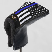 Thin Blue Line & Golf USA Flagge / Monogrammierte  Golf Headcover (3/4 Vorderseite)
