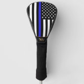 Thin Blue Line & Golf USA Flagge / Monogrammierte Headcover (Vorderseite)