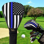 Thin Blue Line & Golf USA Flagge / Monogrammierte  Headcover