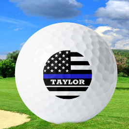 Thin Blue Line & Golf USA personalisierte Polizeif Golfball