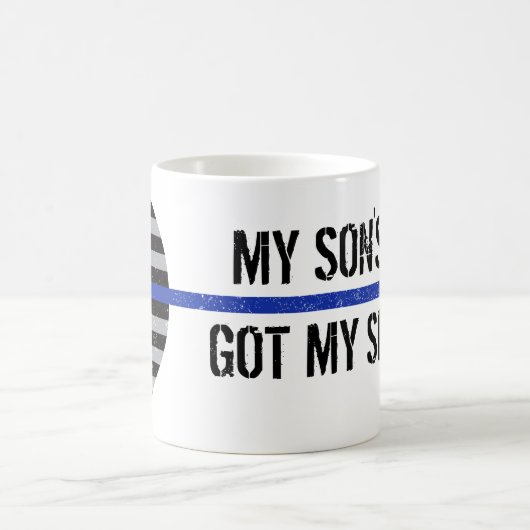 Thin Blue Line, Got Ihrer sechs, Polizei Mama Tass Kaffeetasse (Mittel)