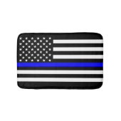Thin Blue Line Grafik auf einer US-Flagge Badematte (Vorderseite)