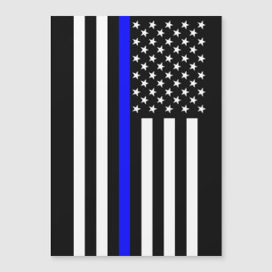 Thin Blue Line Grafik auf einer US-Flagge Magnetkarte