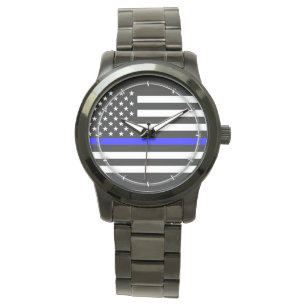 Thin Blue Line Graphic auf einer US-amerikanischen Armbanduhr