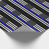 Thin Blue Line Graphic auf einer US-amerikanischen Geschenkpapier (Ecke)