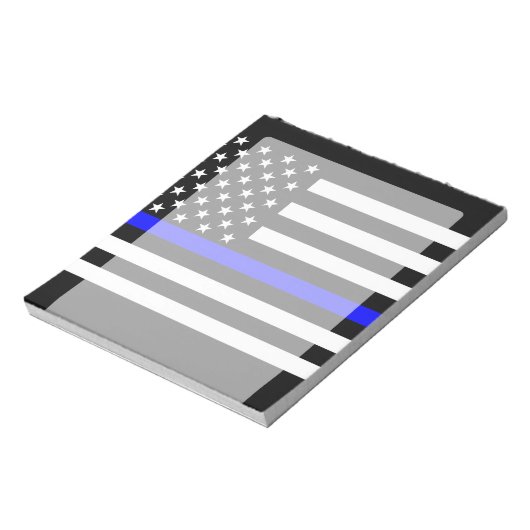Thin Blue Line Graphic auf einer US-amerikanischen Notizblock (Rotiert)