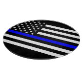 Thin Blue Line Graphic auf einer US-amerikanischen Schneidebrett (Ecke)