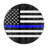 Thin Blue Line Graphic auf einer US-amerikanischen Schneidebrett (Vorderseite)