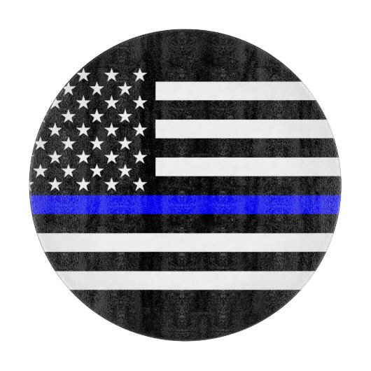 Thin Blue Line Graphic auf einer US-amerikanischen Schneidebrett (Vorderseite)