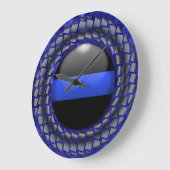 Thin Blue Line Große Wanduhr (Winkel)