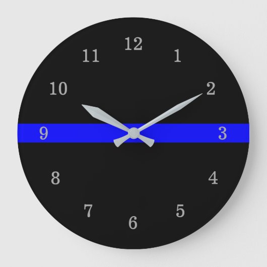 Thin Blue Line Große Wanduhr (Vorderseite)