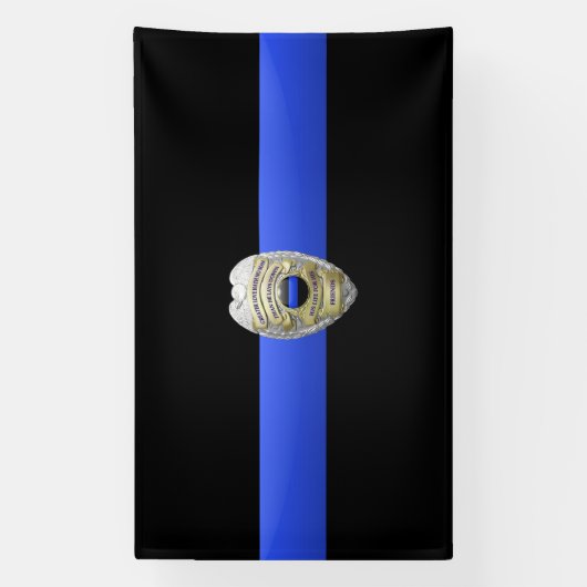 Thin Blue Line Großer Liebe Banner (Vertikal)