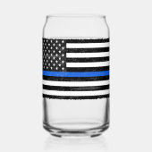 Thin Blue Line Grungy American Flag Dosenglas (Vorderseite)