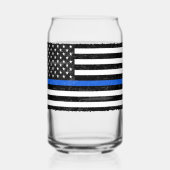 Thin Blue Line Grungy American Flag Dosenglas (Rückseite)