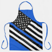 Thin Blue Line Grungy Schürze (Vorderseite)