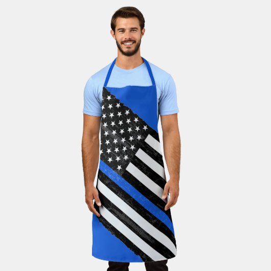 Thin Blue Line Grungy Schürze (Getragen)