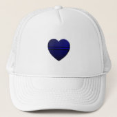 Thin Blue Line Heart Truckerkappe (Vorderseite)