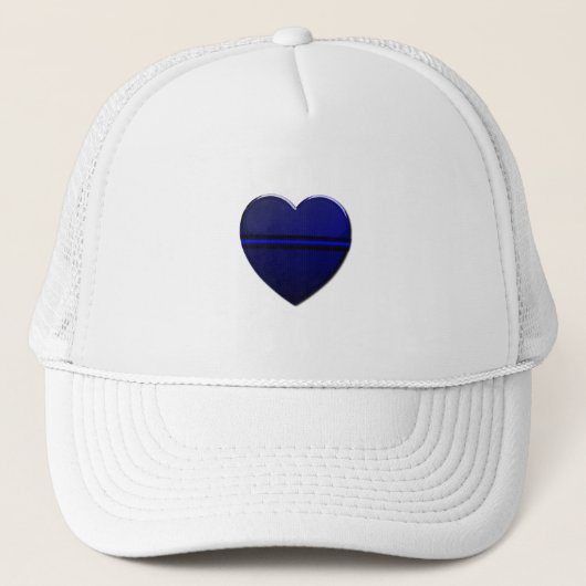 Thin Blue Line Heart Truckerkappe (Vorderseite)