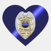 Thin Blue Line Herz-Aufkleber (Vorderseite)