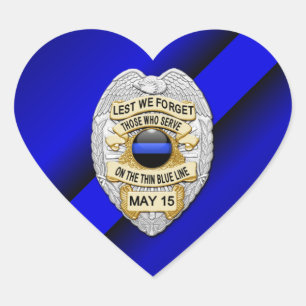 Thin Blue Line Herz-Aufkleber