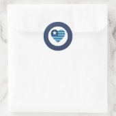 Thin Blue Line Herz-Flaggen-Aufkleber Runder Aufkleber (Tasche)