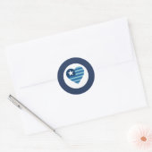 Thin Blue Line Herz-Flaggen-Aufkleber Runder Aufkleber (Umschlag)