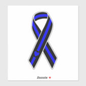Thin Blue Line Herz Ribbon Aufkleber (Blatt)