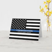 Thin Blue Line| Herzlichen Glückwunsch an die Poli Karte (Gelbe Blume)