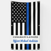 Thin Blue Line Herzlichen Glückwunsch Police Party Banner (Vertikal)