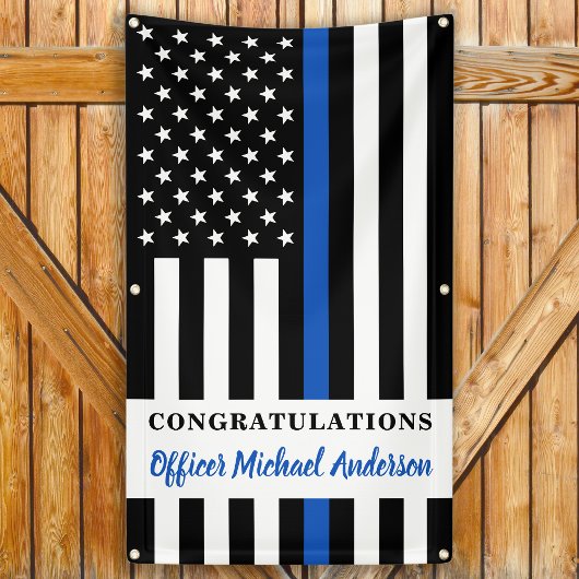 Thin Blue Line Herzlichen Glückwunsch Police Party Banner