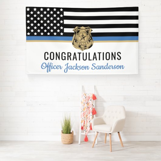 Thin Blue Line Herzlichen Glückwunsch Polizeiretir Banner (Insitu)