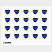 THIN BLUE LINE HERZSTICKER RUNDER AUFKLEBER (Blatt)
