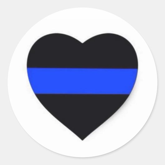 THIN BLUE LINE HERZSTICKER RUNDER AUFKLEBER (Vorderseite)