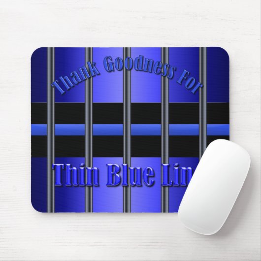 Thin Blue Line - Hinter Bars Mousepad (Mit Mouse)