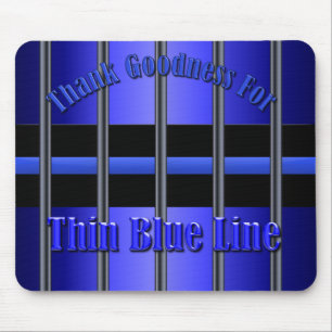 Thin Blue Line - Hinter Bars Mousepad