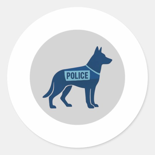 Thin Blue Line Hund Runder Aufkleber (Vorderseite)