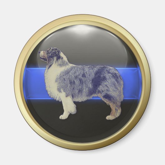 Thin Blue Line Ich bin ein Schafhund Magnet (Vorne)