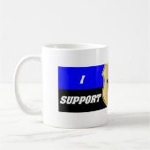 Thin Blue Line, ich unterstütze Polizei Kaffeetasse (Links)