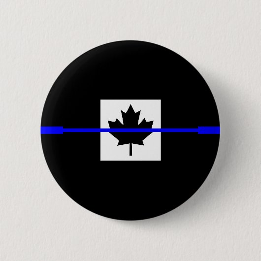 Thin Blue Line im kanadischen Flaggendekor Button (Vorderseite)