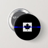 Thin Blue Line im kanadischen Flaggendekor Button (Vorne & Hinten)