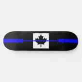 Thin Blue Line im kanadischen Flaggendekor Skateboard (Horizontal)