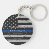 Thin Blue Line - In Love Memory - K9 Police Dog Schlüsselanhänger (Rückseite)