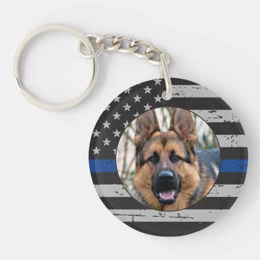 Thin Blue Line - In Love Memory - K9 Police Dog Schlüsselanhänger (Vorderseite)