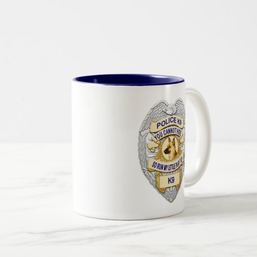 Thin Blue Line K9 Abzeichen Zweifarbige Tasse (VorderseiteRechts)