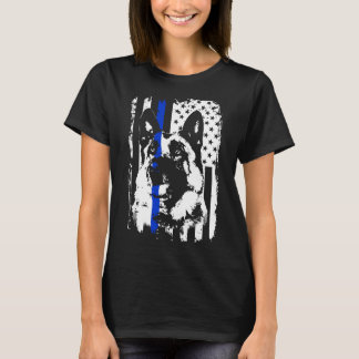 Thin Blue Line K9 Deutsche Schäferpolizei Hund T-Shirt